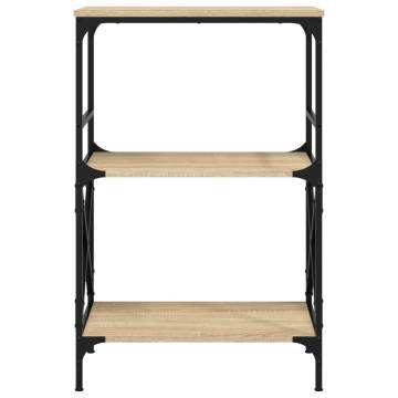 Bookcase 3-Tier Sonoma Oak 59x35x90.5 cm Engineered Wood