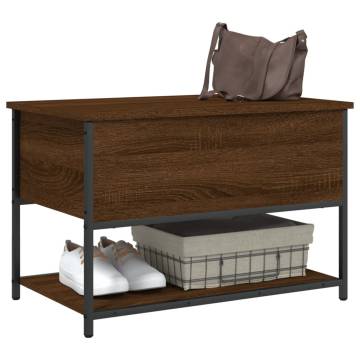 Storage Bench Brown Oak 70x42.5x47 cm Engineered Wood