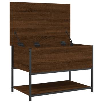 Storage Bench Brown Oak 70x42.5x47 cm Engineered Wood