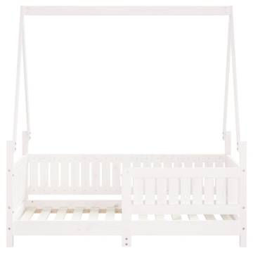 Kids Bed Frame White 70x140 cm Solid Wood Pine