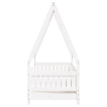 Kids Bed Frame White 70x140 cm Solid Wood Pine