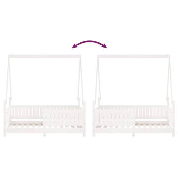 Kids Bed Frame White 70x140 cm Solid Wood Pine