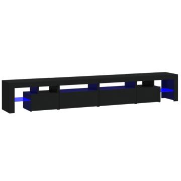 TV Cabinet with LED Lights Black 260x36.5x40 cm