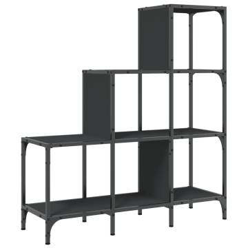 Bookcase Black 92x30x102 cm Engineered Wood and Metal