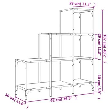 Bookcase Black 92x30x102 cm Engineered Wood and Metal