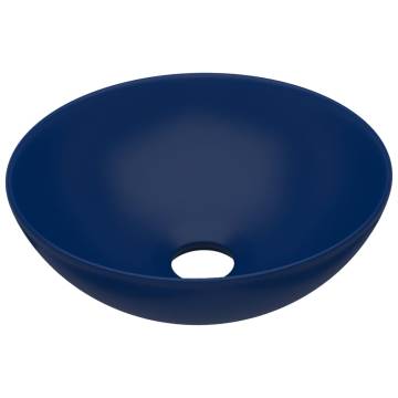 Bathroom Sink Ceramic Dark Blue Round