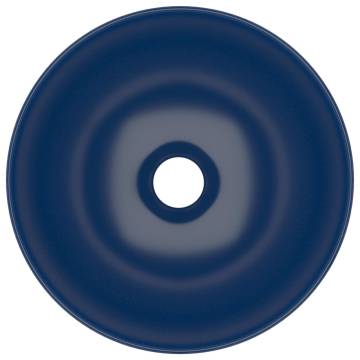 Bathroom Sink Ceramic Dark Blue Round