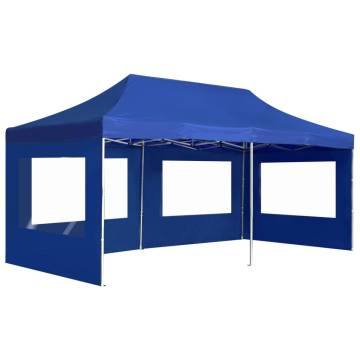 Professional Folding Party Tent with Walls Aluminium 6x3 m Blue