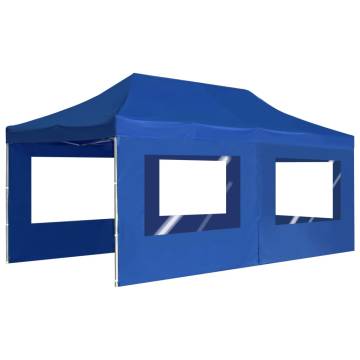 Professional Folding Party Tent with Walls Aluminium 6x3 m Blue