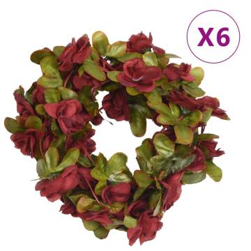 Artificial Flower Garlands 6 pcs Wine Red 250 cm