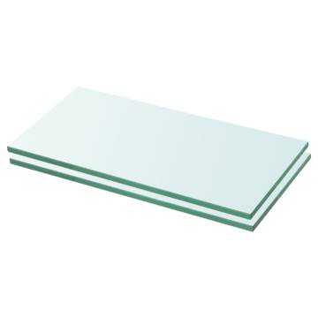 Shelves 2 pcs Panel Glass Clear 20x30 cm