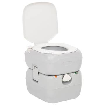 Portable Camping Toilet Grey and White 22+12 L HDPE