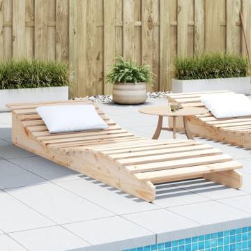 Sun Lounger 205x70x31.5 cm Solid Wood Pine