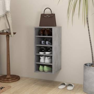 Shoe Cabinet Concrete Grey 31.5x35x70 cm Engineered Wood