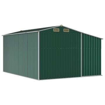 Garden Shed Green 277x365.5x179 cm Galvanised Steel