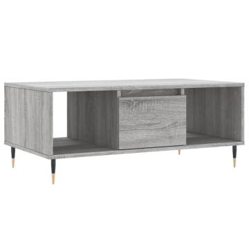 Coffee Table Grey Sonoma 90x50x36.5 cm Engineered Wood