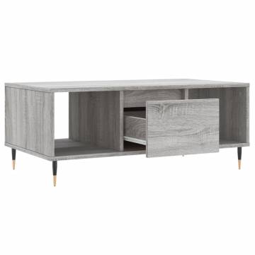 Coffee Table Grey Sonoma 90x50x36.5 cm Engineered Wood