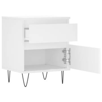 Bedside Cabinet White 40x35x50 cm Engineered Wood