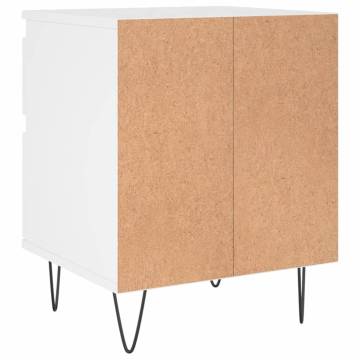 Bedside Cabinet White 40x35x50 cm Engineered Wood