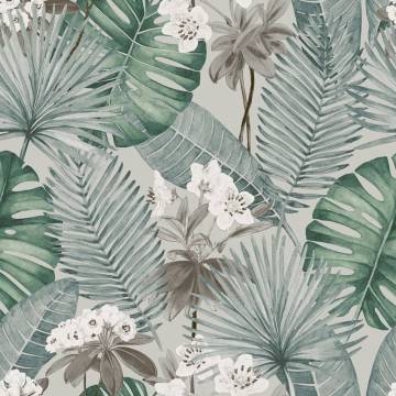 DUTCH WALLCOVERINGS Wallpaper Eden Grey and Light Green