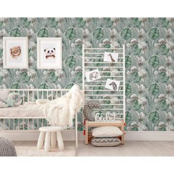 DUTCH WALLCOVERINGS Wallpaper Eden Grey and Light Green