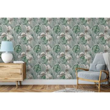 DUTCH WALLCOVERINGS Wallpaper Eden Grey and Light Green