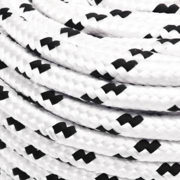 Braided Boat Rope White 6 mmx25 m Polyester