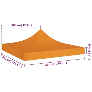 Party Tent Roof 3x3 m Orange 270 g/m²