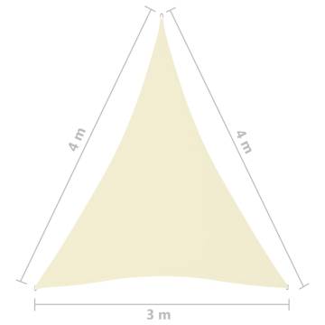 Sunshade Sail Oxford Fabric Triangular 3x4x4 m Cream