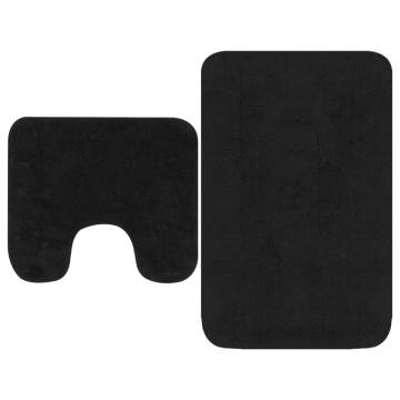 Bathroom Mat Set 2 Pieces Fabric Anthracite