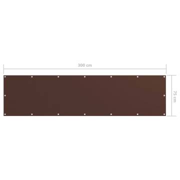 Balcony Screen Brown 75x300 cm Oxford Fabric