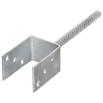 Fence Anchors 6 pcs Silver 7x6x30 cm Galvanised Steel