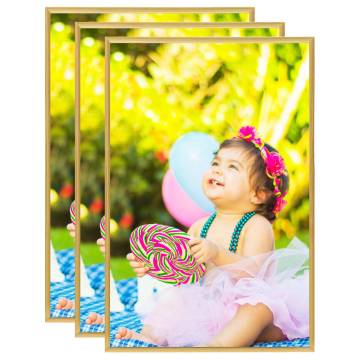 Photo Frames Collage 3 pcs for Table Gold 21x29.7cm MDF