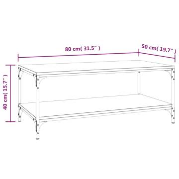 Coffee Table Black 80x50x40 cm Engineered Wood