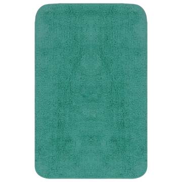 Bathroom Mat Set 2 Pieces Fabric Turquoise