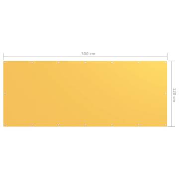 Balcony Screen Yellow 120x300 cm Oxford Fabric