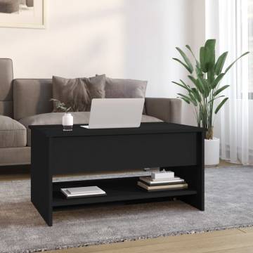 Coffee Table Black 80x50x40 cm Engineered Wood