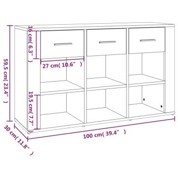 Sideboard Black 100x30x59.5 cm Engineered Wood