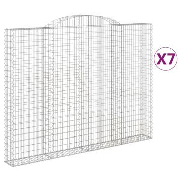 Arched Gabion Baskets 7 pcs 300x30x220/240 cm Galvanised Iron