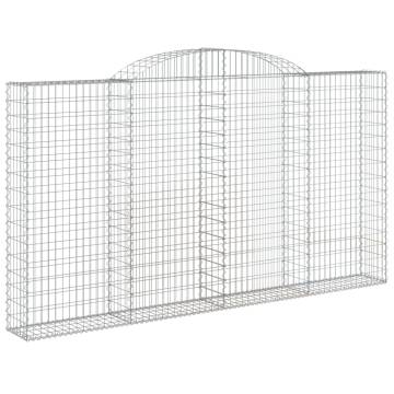 Arched Gabion Baskets 15 pcs 300x30x160/180 cm Galvanised Iron