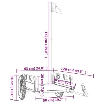 Bike Trailer Black Oxford Fabric and Iron