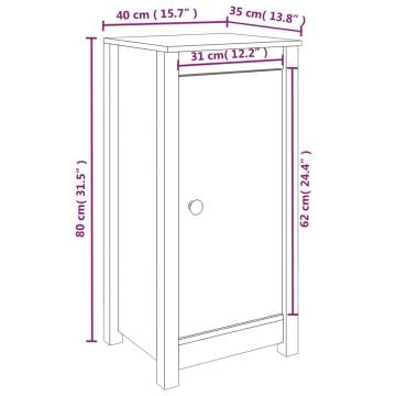 Sideboards 2 pcs White 40x35x80 cm Solid Wood Pine