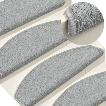 Carpet Stair Treads 15 pcs Light Grey 65x24x4 cm