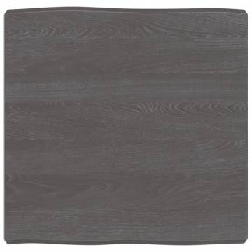 Table Top Dark Brown 60x60x(2-6) cm Treated Solid Wood Live Edge