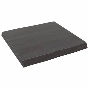 Table Top Dark Brown 60x60x(2-6) cm Treated Solid Wood Live Edge