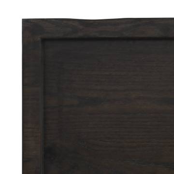 Table Top Dark Brown 60x60x(2-6) cm Treated Solid Wood Live Edge