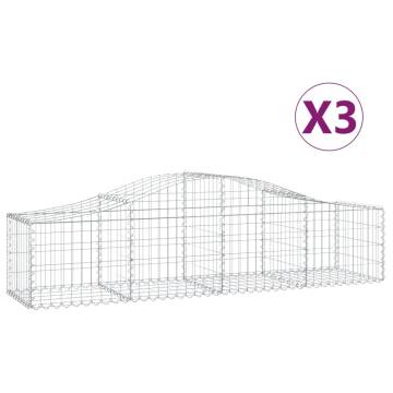 Arched Gabion Baskets 3 pcs 200x50x40/60 cm Galvanised Iron