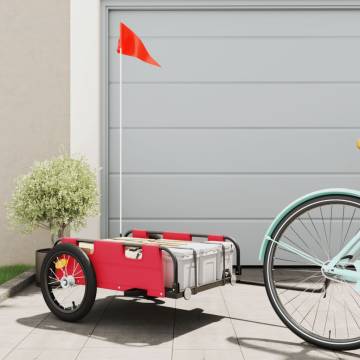 Bike Trailer Red Oxford Fabric and Iron