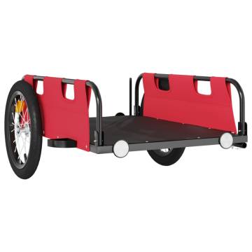 Bike Trailer Red Oxford Fabric and Iron