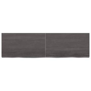 Bathroom Countertop Dark Brown 140x40x(2-4) cm Treated Solid Wood